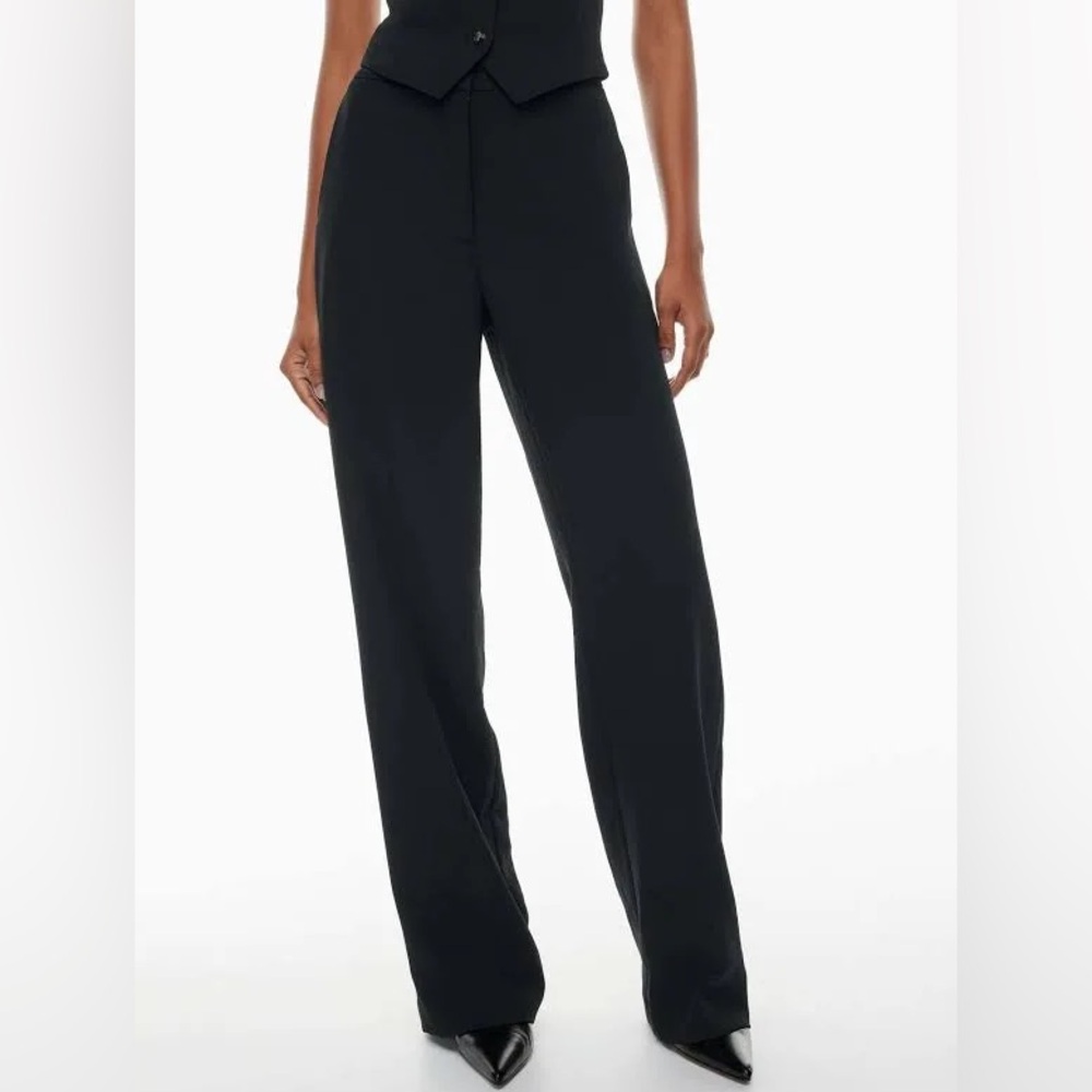 Aritzia Wilfred Alanya Wide Leg Trousers High Waisted In Black